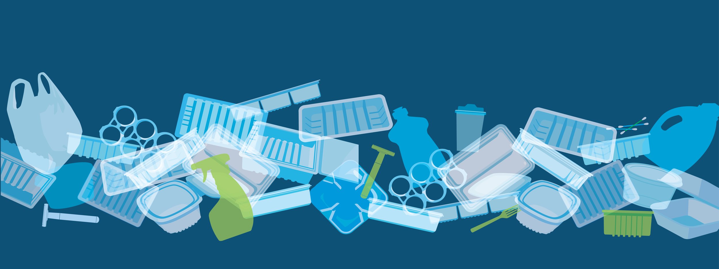 Graphic depicting plastic materials representing sustainability concerns